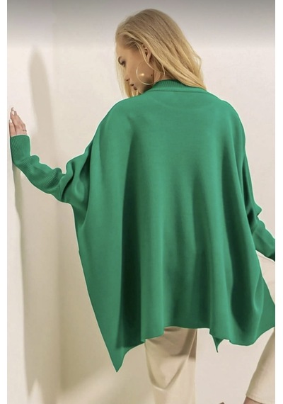 Oversize Panço Model Kazak Yırtmaçlı Rahat Model Yeşil
