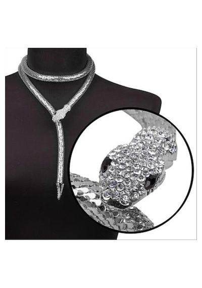 Kadın Mıknatıslı Yılan Kolye 87740 Gümüş