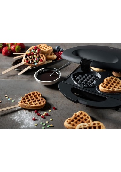Bestron Saplı Kalp Waffle'lar Için Waffle Makinesi Mutfak Ekipmanları Siyah 189436779