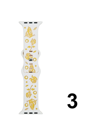 Nettech Apple Uyumlu Watch  Seri 40/38 Mm   Desenli Silikon Kordon - Beyaz