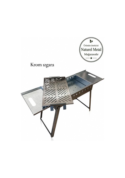 Katlanabilir Galvaniz Metal Sehpalı Mangal 50 30cm Diğer