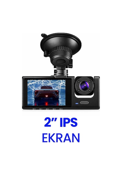 C309 Tipi 3 Kameralı Lcd Ekran Araç Kamerası Hareket Sensörlü Gece Görüşlü G Sensörlü