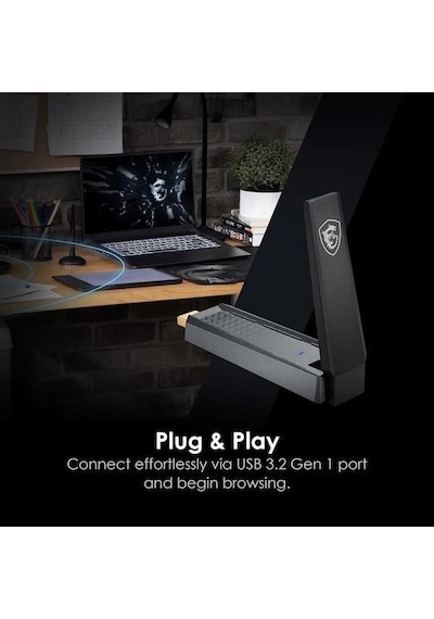 Msı Ax1800 Wıfı-6 Dual Band Usb Kablosuz Ağ Adaptörü