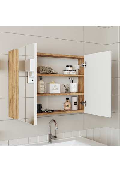 Roomart 'lavabolu' Atlantik - Antrasit Mdf 100 Cm Banyo Dolabı Atlantik Çam - Antrasit