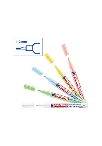 Edding 751 Gloss Paint Marker Pastel Renkler 1-2 Mm 5Li Set