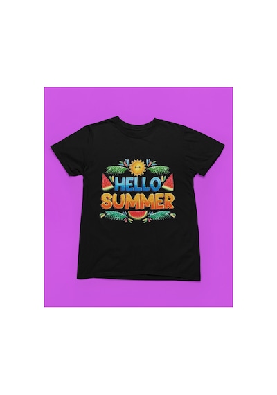 Magors Stıl-x Hello Summer Baskılı Bisiklet Yaka %100 Pamuklu Kız Çocuk Tshırt Beyaz, Sarı, Siyah, Kırmızı Siyah Magors Stıl-x Hello Summer Baskılı Bisiklet Yaka %100 Pamuklu Kız Çocuk Tshırt Beyaz, Sarı, Siyah, Kırmızı Siyah