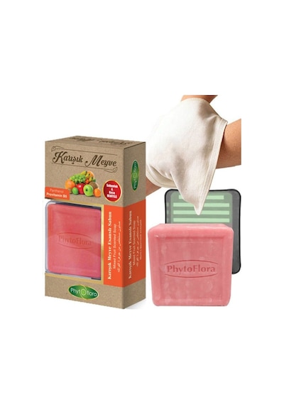Phytoflora Karışık Meyve Esanslı Sabun + Sabunluk + Kese