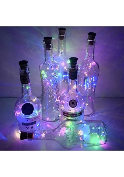 6'li Paket Güneş Enerjili Şarap Şişesi Işıkları, 20 Led Su Geçirmez Bakır Mantar Güneş Işığı Düğün, N Diğer