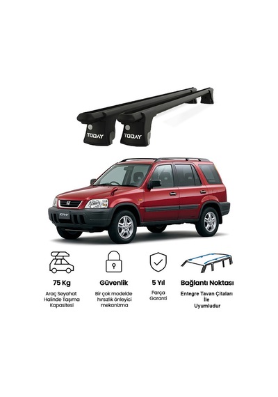 Trio-ı Honda Cr-v 1996-2001 Uyumlu Siyah Kilitli Ara Atkı 120cm Port Bagaj Tavan Barı