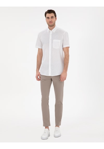Pierre Cardin Erkek Beyaz Gömlek Kısa Kollu 50303418-vr013 Beyaz