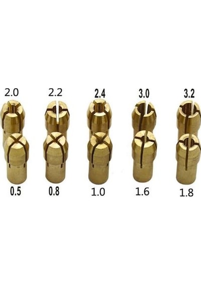 10 Adet Pirinç Mandren Penset Gravür Aletleri Mini Matkap için