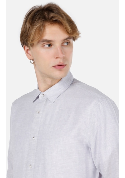 Colin's Colins Normal Kesim Shirt Yaka Cepsiz Gri Erkek Uzun Kol Gömlek Cl1068759 Cl1068759 Q1.v1 Gra Gri