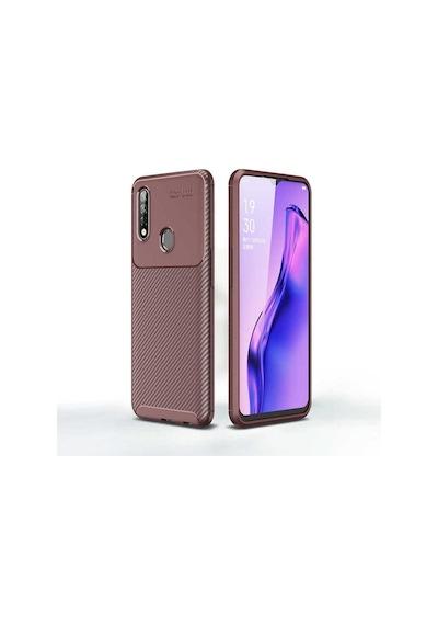 Oppo A31 Kılıf Zore Negro Silikon Kapak Kahverengi