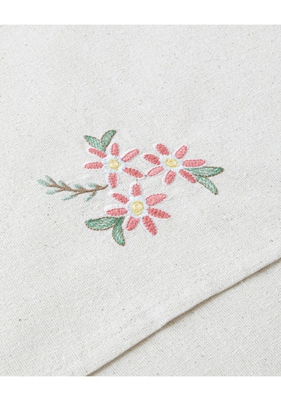Botanical Romance Pamuk Nakışlı Runner 40x140 Cm Pembe