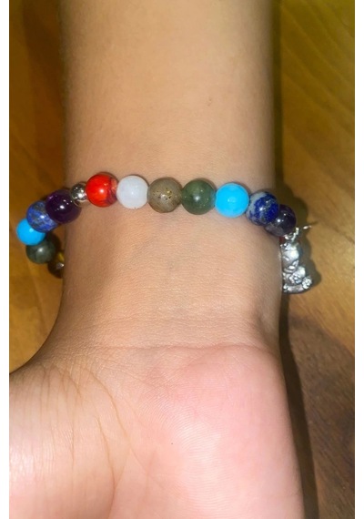 Çin Takvimi Burçları Çharm 7 Çakra Doğal Taş Bileklik Hand Made El İşi Feng Shui Ejderha Yılı Koruyucu Hayvan Snake Yılan Objeli Çok Renkli