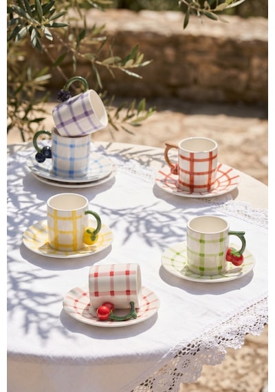 Fruit Garden 6 Kişilik Kahve Fincan Takımı - 90 Ml Renkli