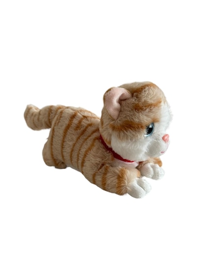 Sesli Yatan Miyavlayan 25 Cm Peluş Kedi Oyuncak - Kahve Kahve