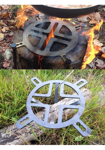 Bushcraft Outdoor Kamp İsveç Kütük Ocağı Gri