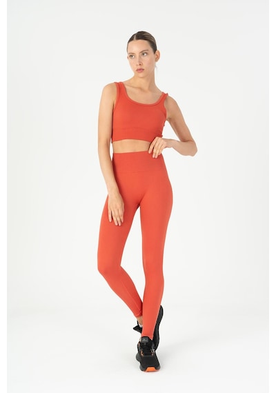 Maraton Slimfit Kadın Düz Yaka Kiremit Bra Kiremit