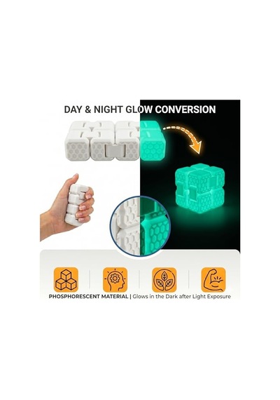 Fidget Cube Stres Küpü - Glow - 6 Fonksiyonlu Odaklanma Ve Zihin Egzersizi