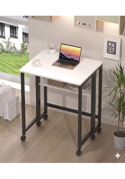 Sidney Kitaplık Raflı Katlanır Masa 70cm Tekerli Bilgisayar Masası Laptop Masası Siyah-beyaz Siyah - Beyaz Sidney Kitaplık Raflı Katlanır Masa 70cm Tekerli Bilgisayar Masası Laptop Masası Siyah-beyaz Siyah - Beyaz