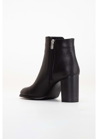 Analin Shoes Kadın Hakiki Deri Şık Topuklu Bot Siyah