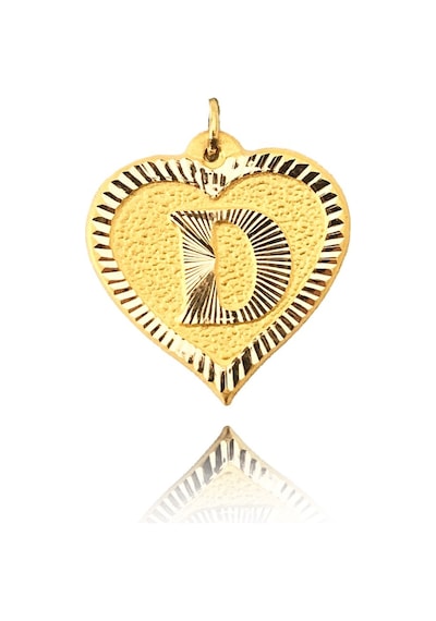 0.25 Gram 14 Ayar D Harfi Kalp Kolye Ucu