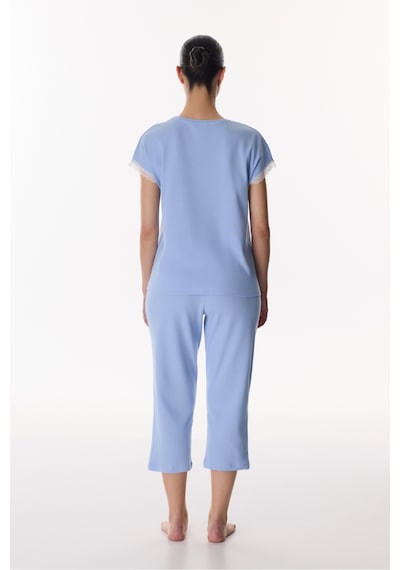 Penti Mavi Blue Pamuklu Kapri Pijama Takımı