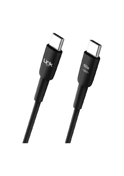 Linktech K604 Safe Type-c - Type-c 60W Hızlı Şarj Kablosu 1M Siyah