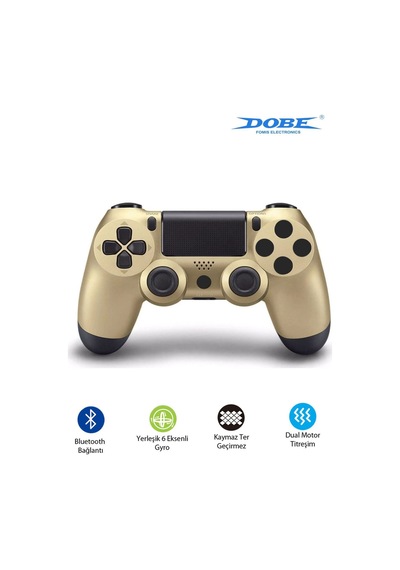 Ps4-pc-android Box-android-Apple Uyumlu iOS Telefon Tablet Titreşimli Bluetooth Oyun Kolu Gold