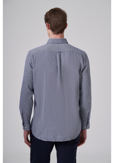 Morven Erkek Lacivert Pamuk Trend Düz Regular Fit Düğmeli Yaka Gömlek 26ms004018200 Lacivert