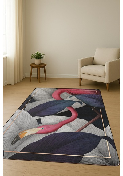 Modern Desenli Dijital Baskı Kaymaz Taban Halı H0235 Renkli