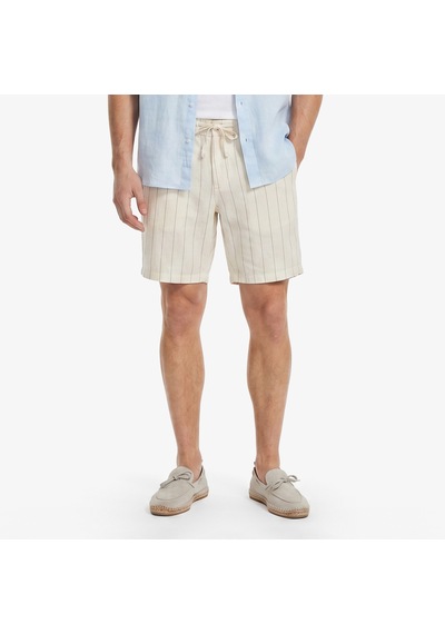 Nautica Erkek Krem Regular Fit Çizgili Keten Şortçizgilib65104t