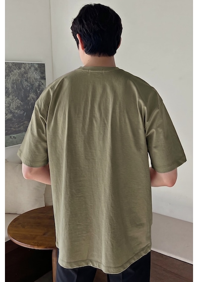 Genius Store Erkek Oversize Tişört Pamuk Kumaş Bisiklet Yaka Rahat Kalıp T-shirt Haki Genius Store Erkek Oversize Tişört Pamuk Kumaş Bisiklet Yaka Rahat Kalıp T-shirt Haki