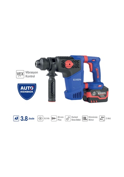 Exen En 436 Pm Kömürsüz Şarjlı Kırıcı-delici Matkap 21v 6.0 Ah 3.8 Joule