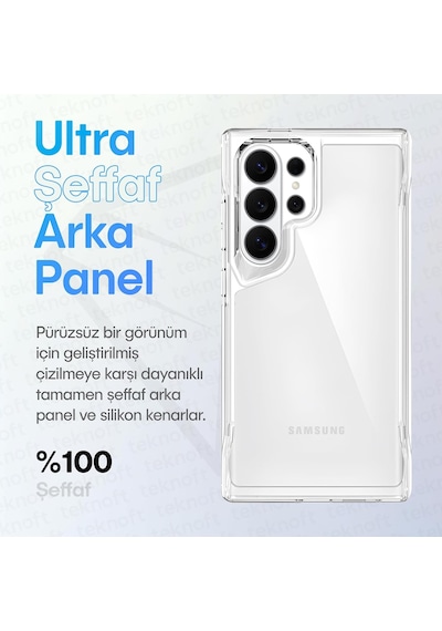 Samsung Galaxy S26 Ultra İçin Crystal Armor Serisi Şok Emici Yumuşak Silikon Kenar Arkası Sert Polikarbonat Darbeye Dayanıklı Şeffaf Kılıf Galaxy S26 Ultra