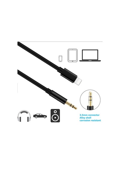 Apple Uyumlu iPhone Lightning Aux Araç Dönüştürücü Ses Kablosu 3.5 Mm Jack 1Mt