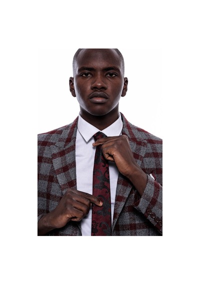 Wessi Ekose Sivri Yaka Slim Fit Bordo Erkek Ceket - Wessi Bordo Wessi Ekose Sivri Yaka Slim Fit Bordo Erkek Ceket - Wessi Bordo