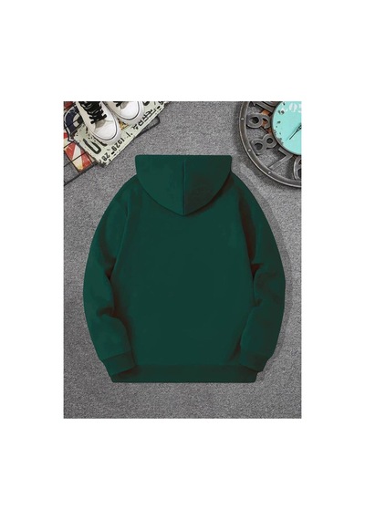 Medinenur Erkek El Yazılı Baskılı Kapüşonlu Sweatshirt Yeşil