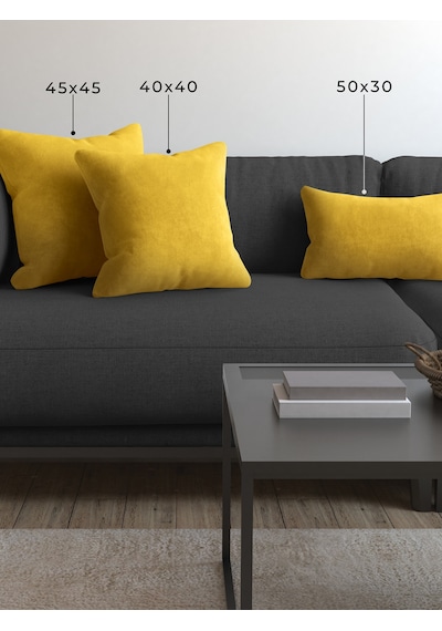 Br Demor Home Soft Series Acem Lale Sarısı Kırlent, Yastık Kılıfı Acem Lale Sarısı