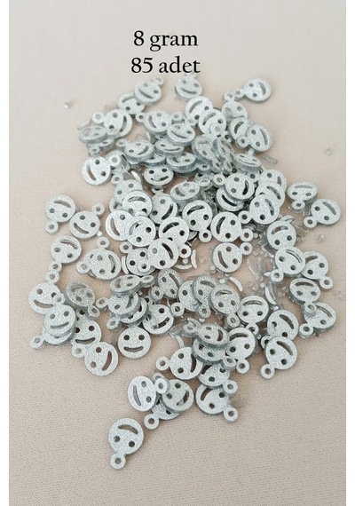 Oya Abiye Bileklik Kolye Pleksi Metalik Plastik Pul Gümüş Renk 8 Gram 85 Adet - Bnc525