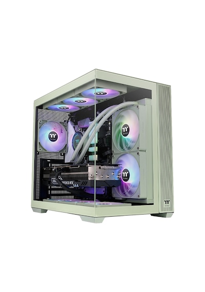 Thermaltake View 380 Matcha Green Tempered Glass Argb Usb 3.2 Atx Mid Tower Kasa