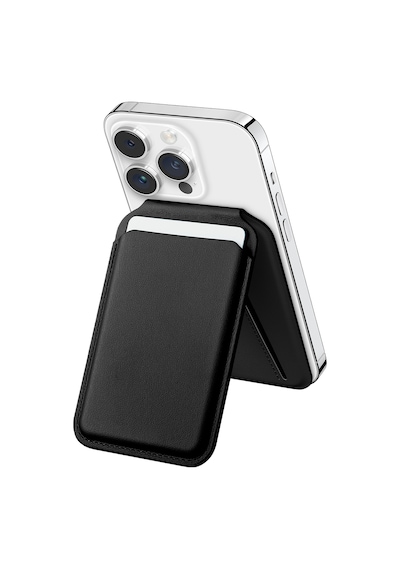 Buff Apple Uyumlu iPhone Walletmag 2.0 Stant Manyetik Deri Cüzdan Black Siyah