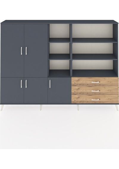 Arges Dolap 11 Raflı 3 Çekmeceli 5 Kapaklı 220x30x163 Antrasit-antrasit/çam Antrasıt/atlas Çam - Antrasıt Arges Dolap 11 Raflı 3 Çekmeceli 5 Kapaklı 220x30x163 Antrasit-antrasit/çam Antrasıt/atlas Çam - Antrasıt