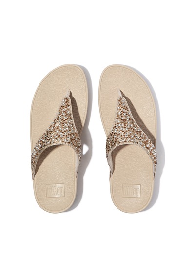 675 Platino Terlik Kadın Diğer A4l-675 Fitflop Lulu Crystal-mıx Metallıc Toe-post Platin