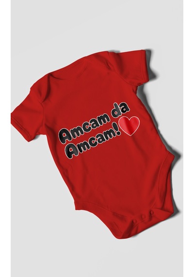 Morivokids Amcam Da Amcam Kısa Kollu Bebek Body %100 Pamuk Kırmızı