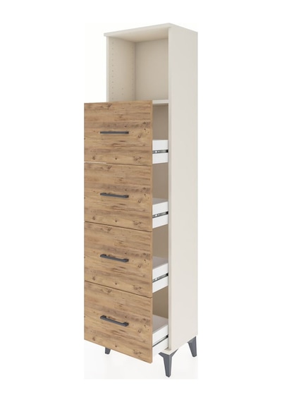 Arges Dolap Tek Raflı 4 Çekmeceli 44x30x182 Aytaşı-çam Aytaşı