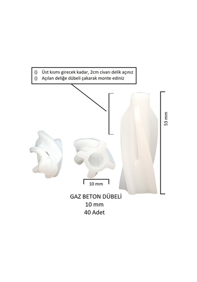 Gaz Beton Ytong Dübeli 10 Mm 40 Adet