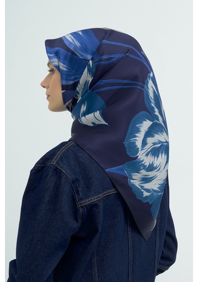Armine Saf İpek Sura Eşarp-2026 İlkbahar-yaz- 95060d Lacivert