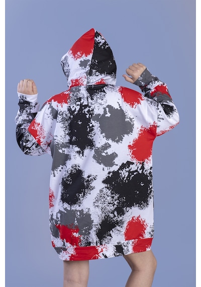 Toontoy Kız Çocuk Batik Desenli Baskılı Elbise Kırmızı